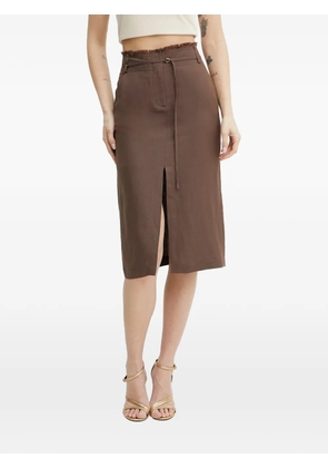 Patrizia Pepe front-slit midi skirt - Brown