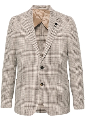 Lardini single-breasted checked blazer - Brown