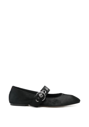 Aeyde Uma eyelet ponyhair ballerinas - Black