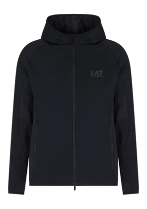 Ea7 Emporio Armani logo-print zip-up hoodie - Black