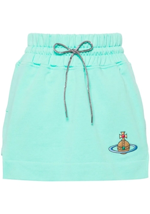 Vivienne Westwood Orb-embroidered cotton miniskirt - Green