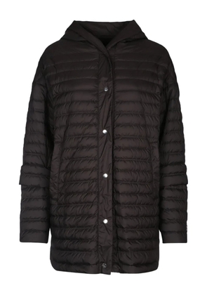 Add hooded quilted jacket - Brown