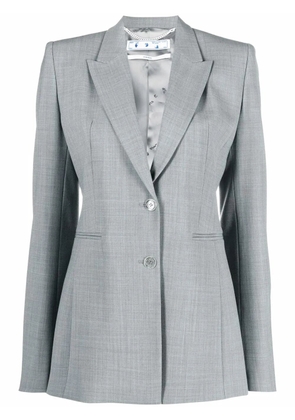 Off-White text-print tailored blazer - Grey