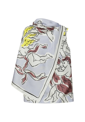 Tory Burch printed silk cape top - Purple