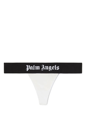 Palm Angels logo-waistband thong - White