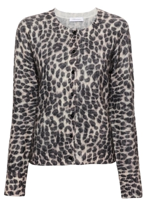 Blumarine leopard-print cardigan - Grey