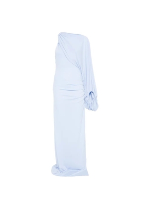 THE ANDAMANE Selene draped maxi one-shoulder dress - Blue