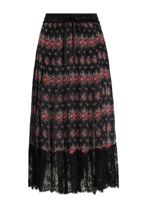 Dolce & Gabbana floral lace midi skirt - Black