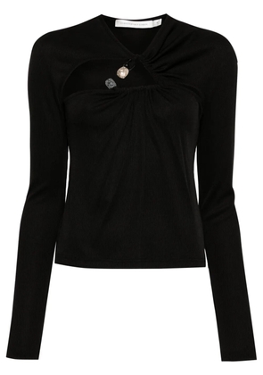 Christopher Esber tri crystal-stone long-sleeve top - Black