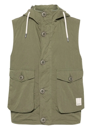Emporio Armani hooded ripstop gilet - Green