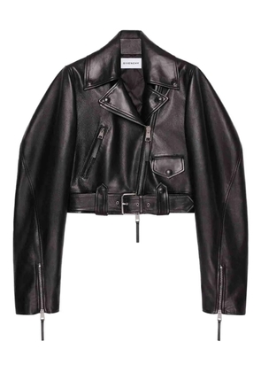Givenchy cropped leather jacket - Black