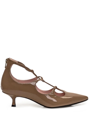 Anna F. 40mm patent-leather pumps - Brown