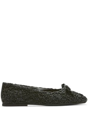 Nº21 cloqué leather ballerina shoes - Black