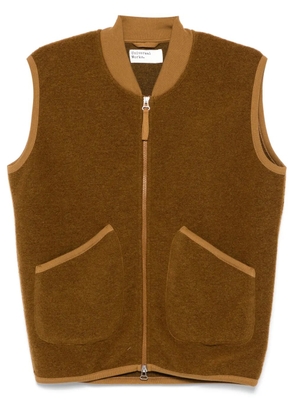 Universal Works zipped fleece gilet - Brown