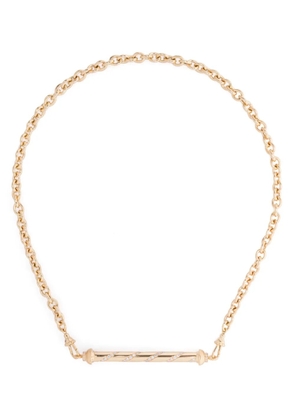 Marie Lichtenberg 18KT yellow gold Candy Cane Pendant on Rosa Classic Chain 37cm necklace