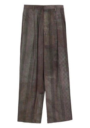 Ziggy Chen dyed wide-leg trousers - Grey