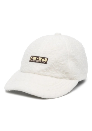 A.P.C. logo-patch cap - White