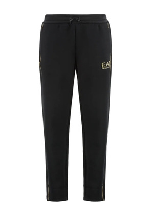 Ea7 Emporio Armani logo-print side-stripe pants - Black