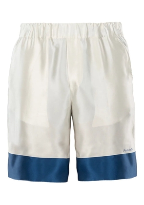 PANTAMOLLE silk-satin shorts - White