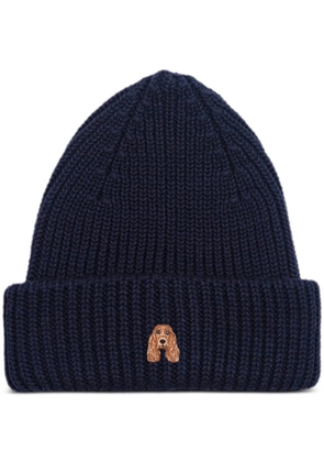 PELO FOUNDATION dog-appliqué beanie - Blue
