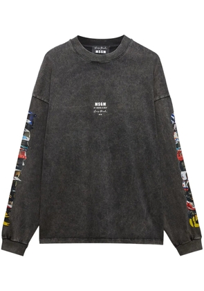 MSGM printed long-sleeve T-shirt - Grey