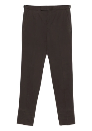 Zegna gabardine-weave trousers - Brown