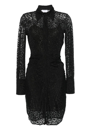 Alexander McQueen leopard devoré mini dress - Black