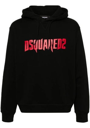 DSQUARED2 logo-print cotton hoodie - Black