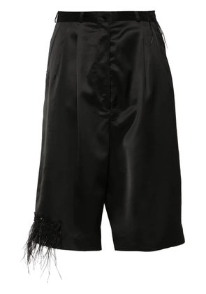 Almaz feather-embellished tailored shorts - Black