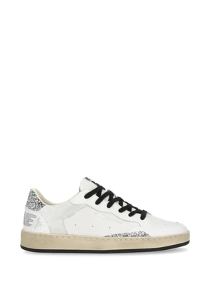 Crime London Chelsea debossed-logo glitter sneakers - White