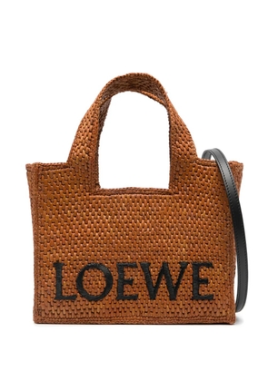 LOEWE Font Tote raffia tote bag - Brown