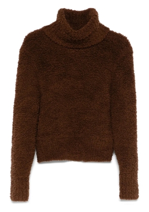 Self-Portrait oversize-collar sweater - Brown