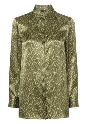 Kiton abstract-print silk shirt - Green