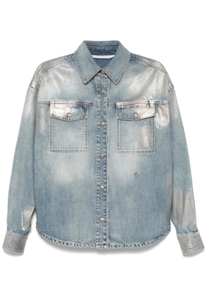 Palm Angels coated denim shirt - Blue