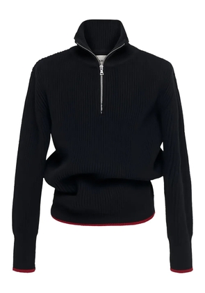 O.FILES zip-up funnel-neck sweater - Black