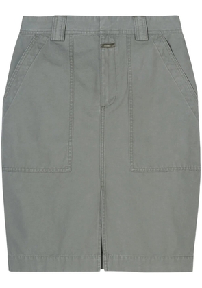 Closed cotton midi skirt - Green