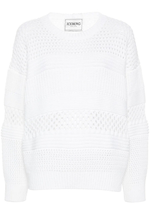 Iceberg chunky-knit cotton blend jumper - White