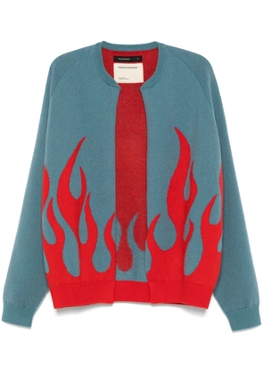 Frenckenberger flame-jacquard cardigan - Blue