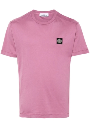 Stone Island Compass-patch cotton T-shirt - Pink