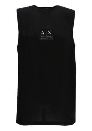 Armani Exchange logo-print crew-neck tank top - Black