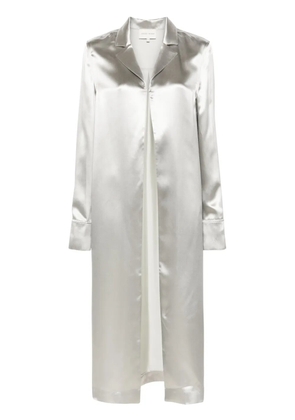 LouLou de Saison satin silk-blend long shirt - Grey