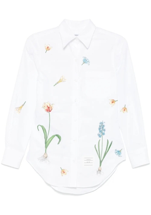 Thom Browne floral-embroidery cotton shirt - White
