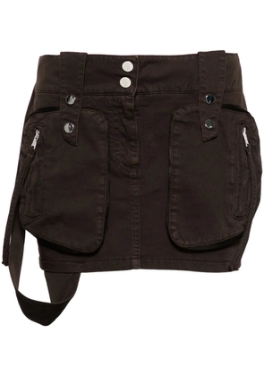Blumarine cargo-pockets twill mini skirt - Brown