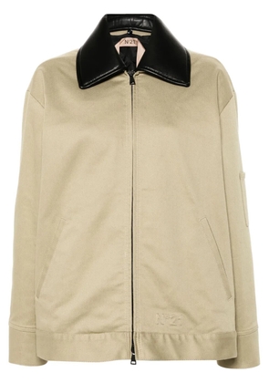 Nº21 embossed-logo cotton jacket - Neutrals