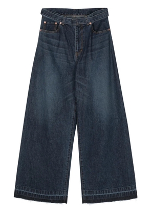 sacai belted wide jeans - Blue