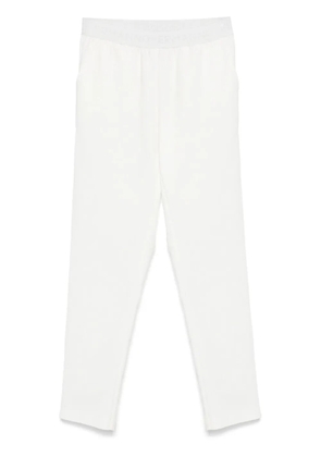 ERMANNO FIRENZE logo-waistband straight-leg trousers - White