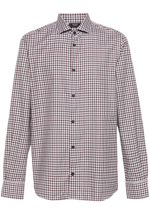 Peserico gingham-check shirt - Brown