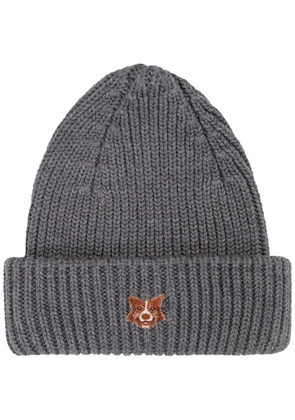 PELO FOUNDATION dog-appliqué beanie - Grey