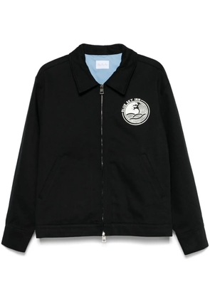 BLUE SKY INN wave-logo denim jacket - Black