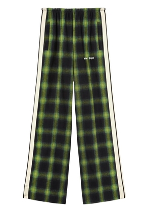 Palm Angels logo-embroidered plaid track pants - Green